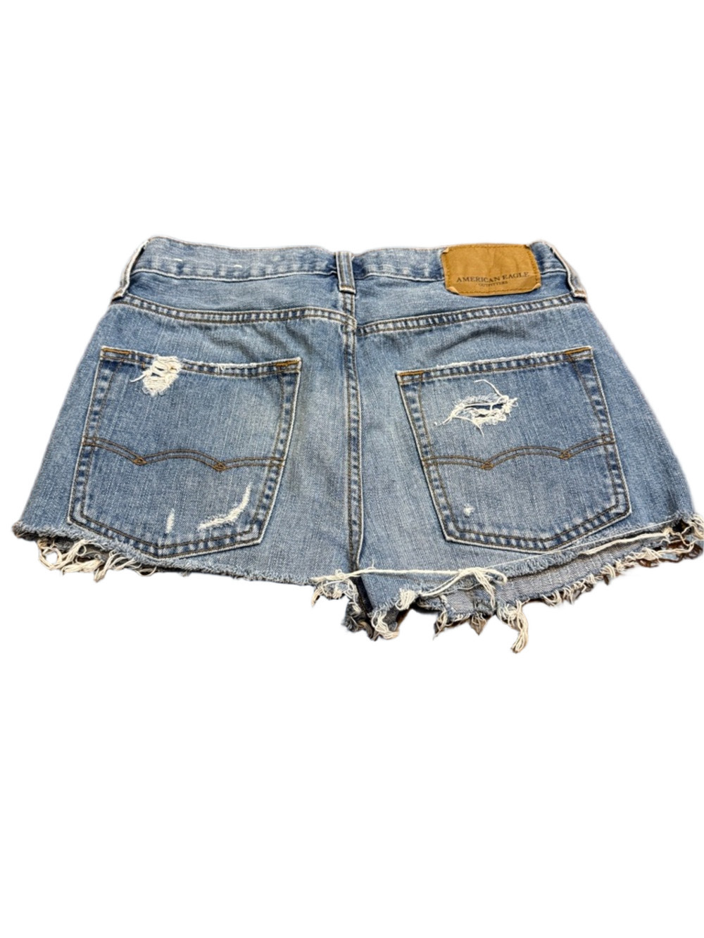 American Eagle Outfitters Light Blue Distressed Cutoff Jean Shorts Size 28 - Picture 2 of 2